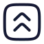 Squarearrowupdouble icon with stroke rounded style