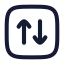 Squarearrowupdown icon with stroke rounded style