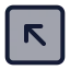 Squarearrowupleft icon with duotone standard style