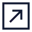 Squarearrowupright icon with stroke sharp style