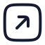 Squarearrowupright icon with stroke rounded style