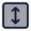 Squarearrowvertical icon with duotone standard style