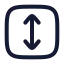 Squarearrowvertical icon with stroke rounded style