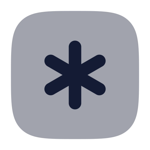 Square Asterisk Icon in Bulk Rounded style