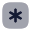 Squareasterisk icon with bulk rounded style