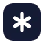 Squareasterisk icon with solid rounded style