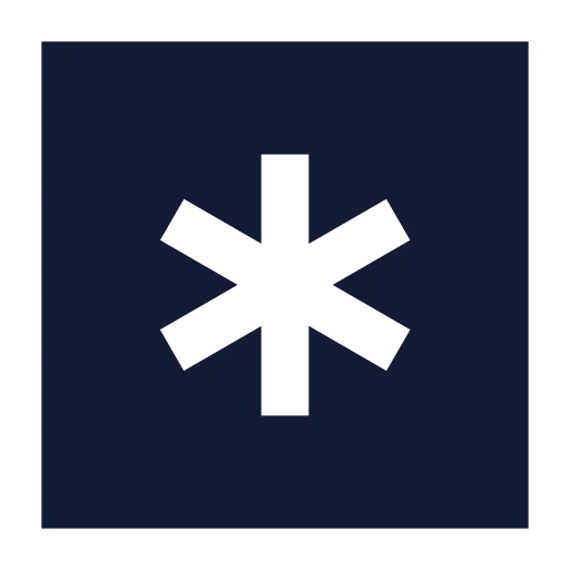 Square Asterisk Icon in Solid Sharp style