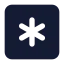 Squareasterisk icon with solid standard style