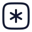 Squareasterisk icon with stroke rounded style
