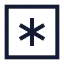Squareasterisk icon with stroke sharp style