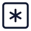 Squareasterisk icon with stroke standard style