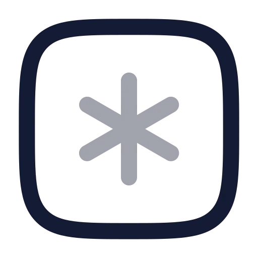 Square Asterisk Icon in Twotone Rounded style