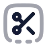 Square Bottom Dashed Scissors icon preview