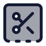 Square Bottom Dashed Scissors icon preview