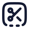 Square Bottom Dashed Scissors icon preview