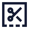 Square Bottom Dashed Scissors icon preview