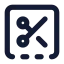 Squarebottomdashedscissors icon with solid standard style
