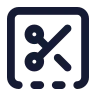 Square Bottom Dashed Scissors icon preview
