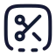 Squarebottomdashedscissors icon with stroke rounded style