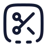 Square Bottom Dashed Scissors icon preview