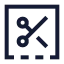 Squarebottomdashedscissors icon with stroke sharp style