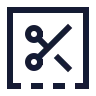 Square Bottom Dashed Scissors icon preview