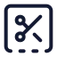 Squarebottomdashedscissors icon with stroke standard style