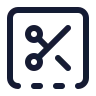 Square Bottom Dashed Scissors icon preview