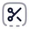 Square Bottom Dashed Scissors icon preview