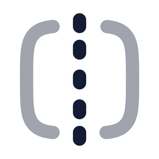 Square Centerline Dashed Horizontal Icon in Bulk Rounded style