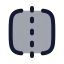 Squarecenterlinedashedhorizontal icon with duotone rounded style