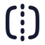 Squarecenterlinedashedhorizontal icon with solid rounded style