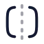 Squarecenterlinedashedhorizontal icon with twotone rounded style
