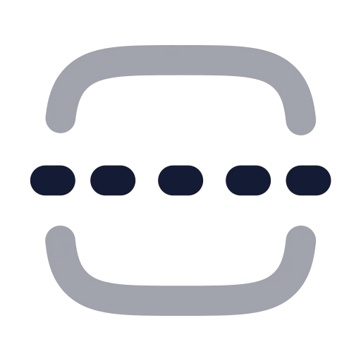 Square Centerline Dashed Vertical Icon in Bulk Rounded style
