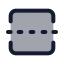 Squarecenterlinedashedvertical icon with duotone standard style