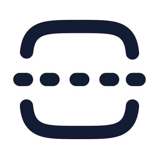 Square Centerline Dashed Vertical Icon in Solid Rounded style