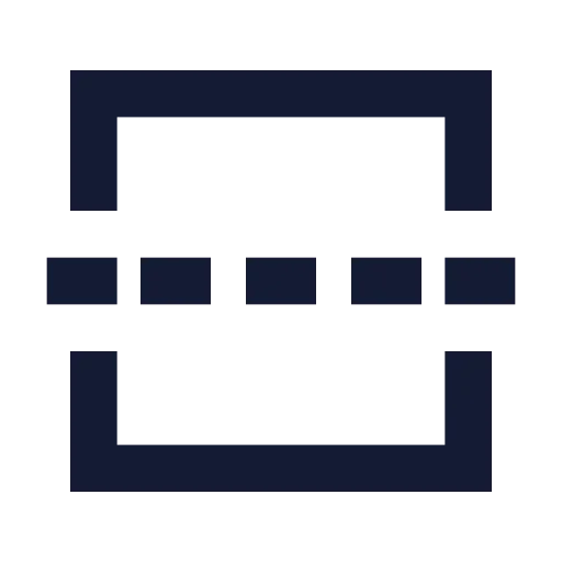 Square Centerline Dashed Vertical Icon in Solid Sharp style