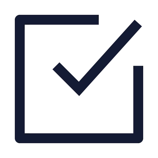 Square Check Big Icon in Stroke Sharp style