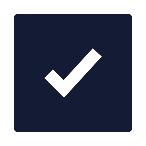 Square Check Icon in Solid Sharp style
