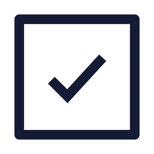 Square Check Icon in Stroke Sharp style