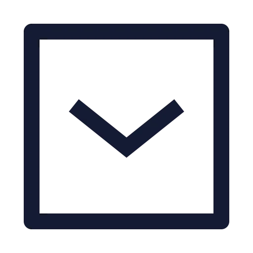 Square Chevron Down Icon in Stroke Sharp style