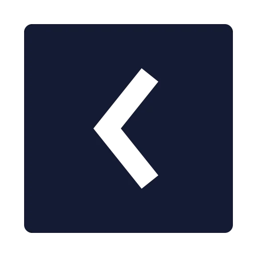 Square Chevron Left Icon in Solid Sharp style