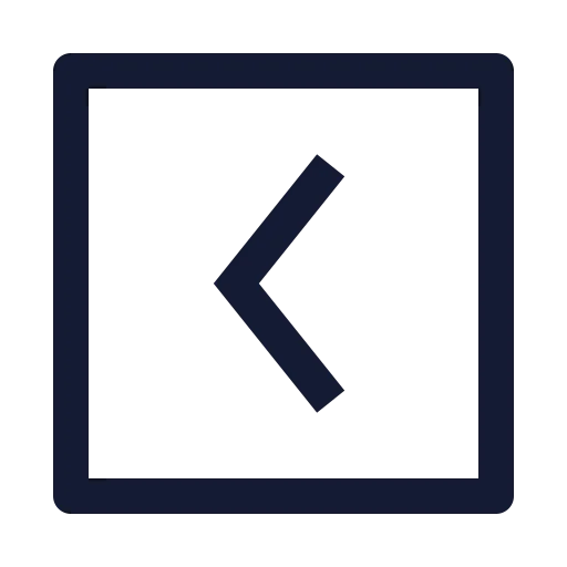 Square Chevron Left Icon in Stroke Sharp style