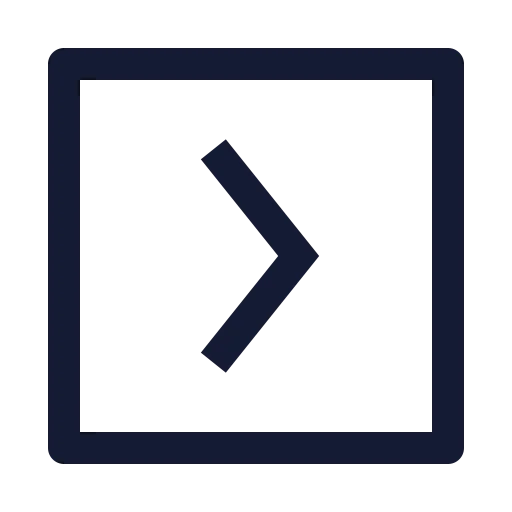 Square Chevron Right Icon in Stroke Sharp style