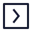 Squarechevronright icon with stroke sharp style
