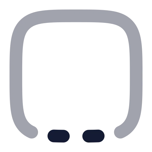 Square Dashed Bottom Icon in Bulk Rounded style