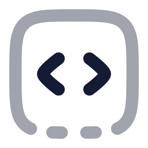 Square Dashed Bottom Code Icon in Bulk Rounded style