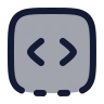 Square Dashed Bottom Code icon preview