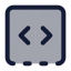 Squaredashedbottomcode icon with duotone standard style