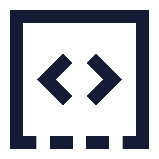 Square Dashed Bottom Code Icon in Solid Sharp style